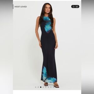 SOLD! Tiger Mist Zahraa Dress- Black and Blue Butterfly